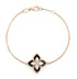 18kt rose gold diamond Princess Flower black jade bracelet
